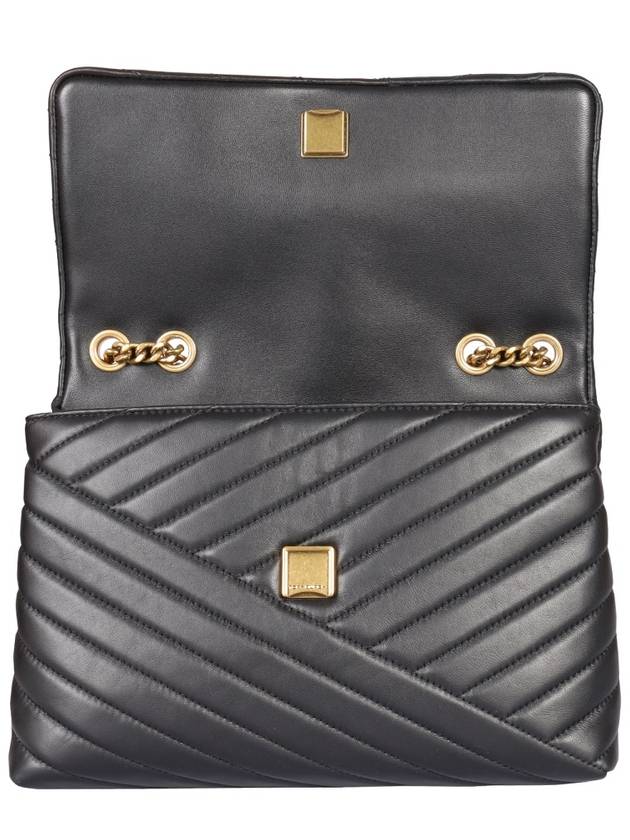 Kira Chevron Convertible Shoulder Bag Black - TORY BURCH - BALAAN 11