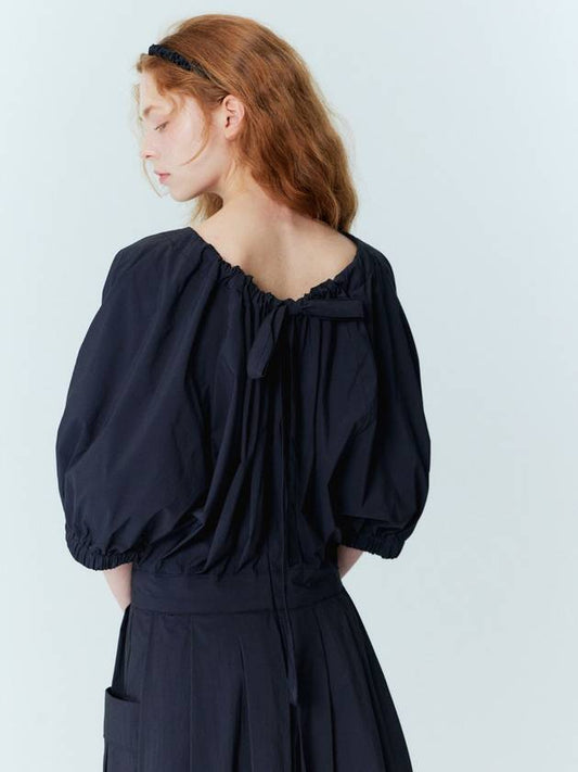 Balloon shirring pleated dress_Black - OPENING SUNSHINE - BALAAN 2