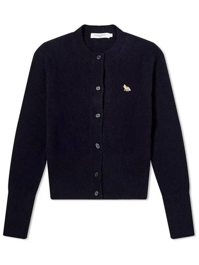 Baby Fox Patch Round Neck Fitted Cardigan Navy - MAISON KITSUNE - BALAAN 2