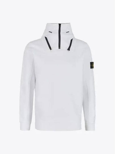 Wappen Patch Brushed Cotton Fleece Hoodie White - STONE ISLAND - BALAAN 2