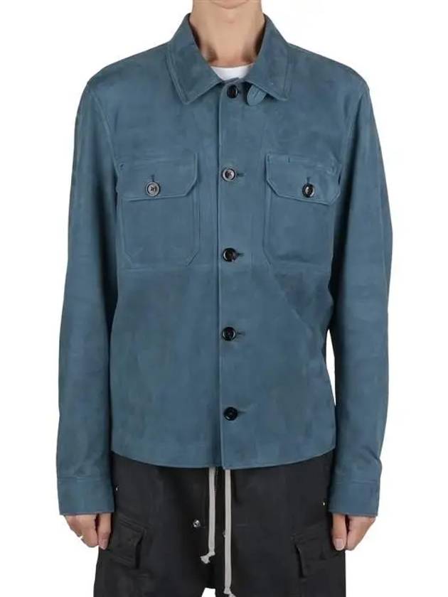 Lightweight Suede Jacket Blue - TOM FORD - BALAAN 2