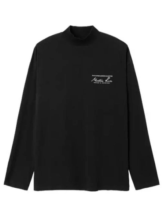 Funnel neck t shirt black long sleeve - MARTINE ROSE - BALAAN 1