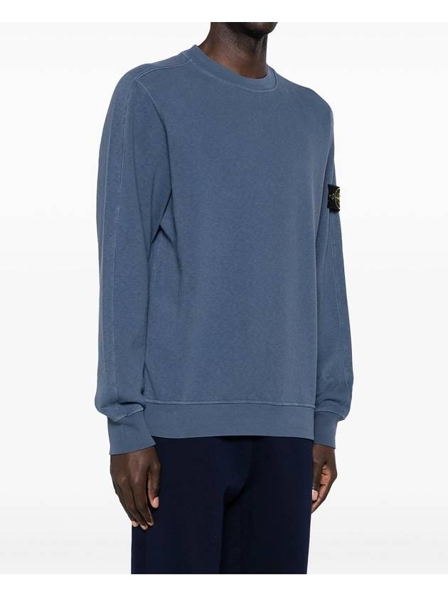 Logo Patch Crew Neck Sweatshirt Navy - STONE ISLAND - BALAAN 5