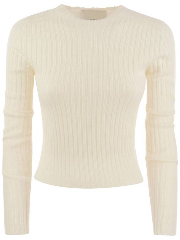 LULU - Ribbed cropped cashmere knitwear - VANISE - BALAAN 1