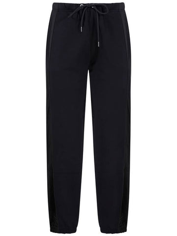 Drawstring Fleece Track Pants Black - MONCLER - BALAAN 1