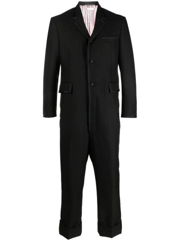 Men's 3 Fly Wool Mohair Tipping Sports Coat Jumpsuit Black - THOM BROWNE - BALAAN 2