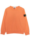 Kids Wappen Patch Organic Cotton Fleece Sweatshirt Fluorescent Orange - STONE ISLAND - BALAAN 2