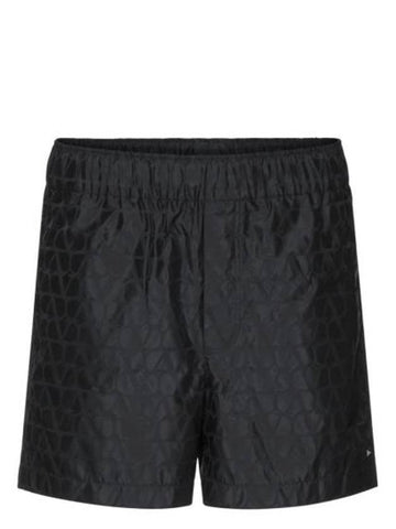 Men's Toile Iconographe Shorts Black - VALENTINO - BALAAN 1