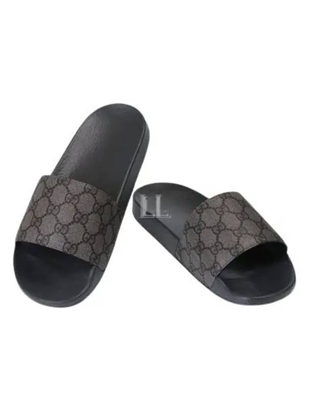 GG Monogram Slider Slippers Grey - GUCCI - BALAAN 2