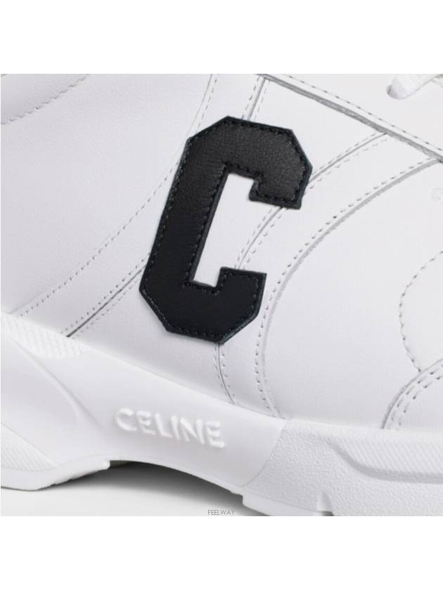 Runner CR02 Calfskin Lace-Up Low Top Sneakers White - CELINE - BALAAN 5