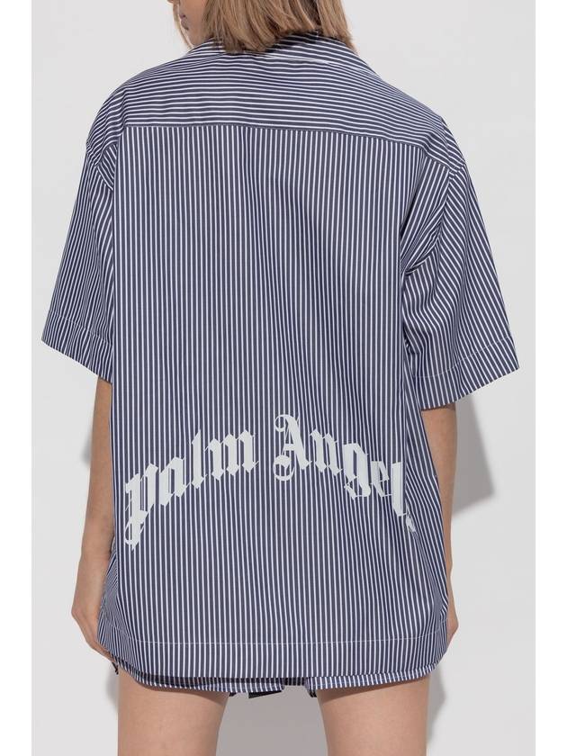 Palm Angels 'Oversize' Shirt, Women's, Blue - PALM ANGELS - BALAAN 4