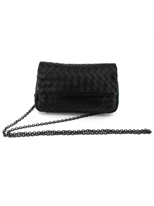 Intrecciato Nappa Chain Mini Shoulder Bag Black - BOTTEGA VENETA - BALAAN 9