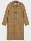 Mac Check Wool Single Coat Beige - CELINE - BALAAN 2