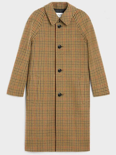 Mac Check Wool Single Coat Beige - CELINE - BALAAN 2