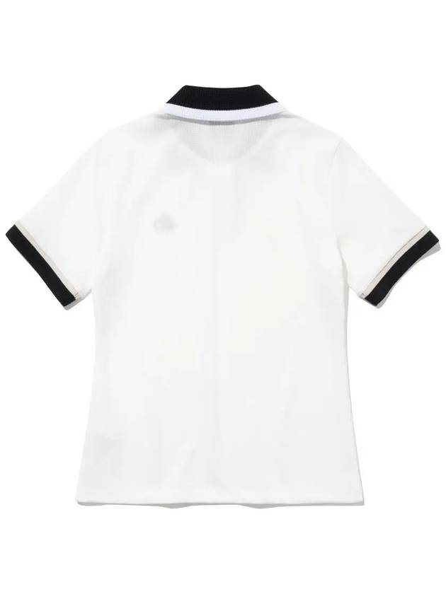 Waffle Collar T-Shirt Women WHITE - 20THHOLE - BALAAN 3