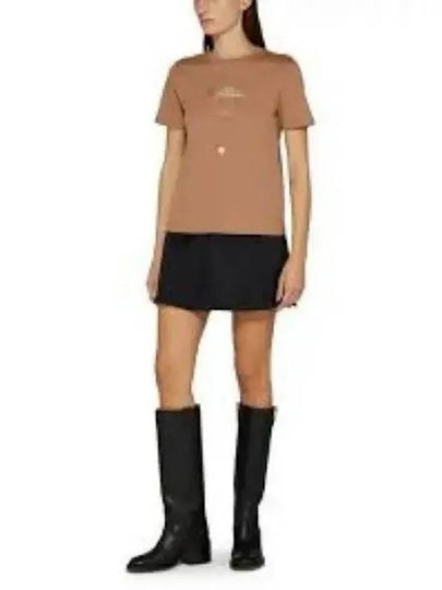 Quieto Cotton Short Sleeve T-Shirt Brown - S MAX MARA - BALAAN 2