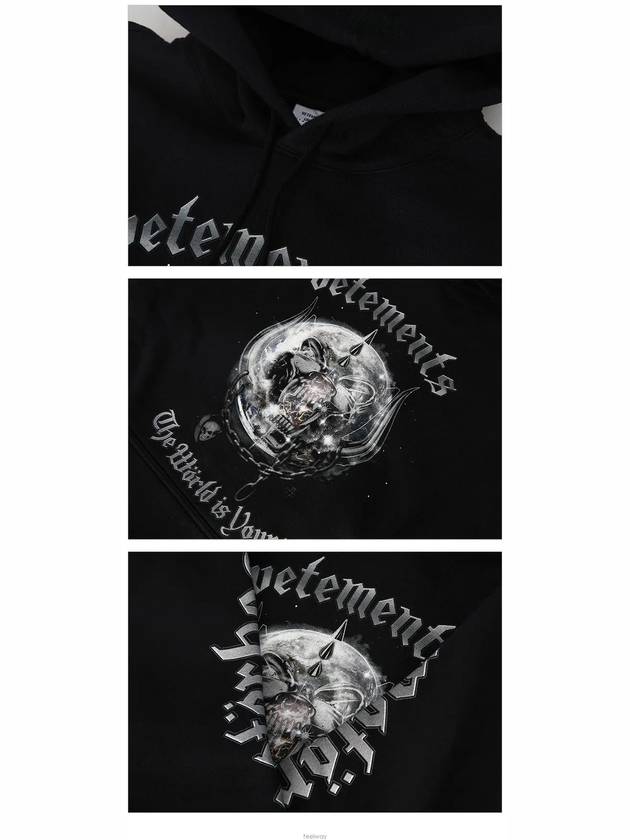 Motorhead Oversized Hoodie Black - VETEMENTS - BALAAN 4