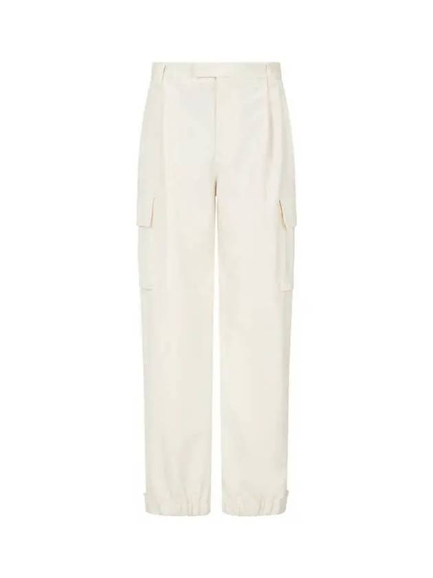 Men s One Tuck Pleated Easy Cargo Pants Cream - EMPORIO ARMANI - BALAAN 1