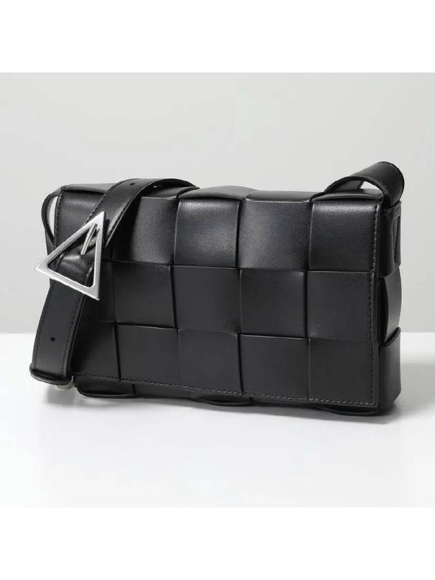 Urban Leather Crossbody Cassette Black Silver - BOTTEGA VENETA - BALAAN 2