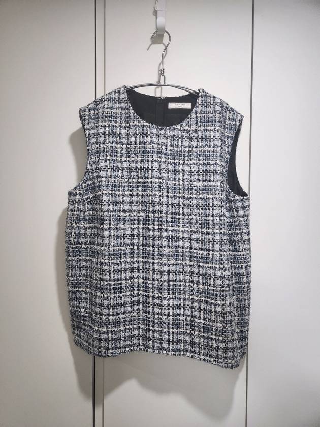 sleeveless tweed check blouse - LANVIN - BALAAN 1