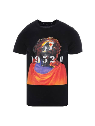 Jesus Print Short Sleeve T-Shirt Black - GIVENCHY - BALAAN 1