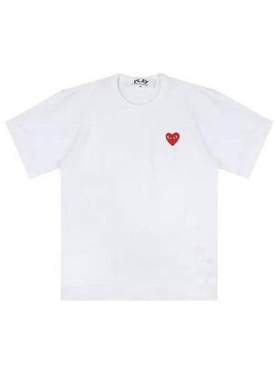 Play Red Heart Waffen Short Sleeve T-Shirt White P1 T108 2 - COMME DES GARCONS - BALAAN 2