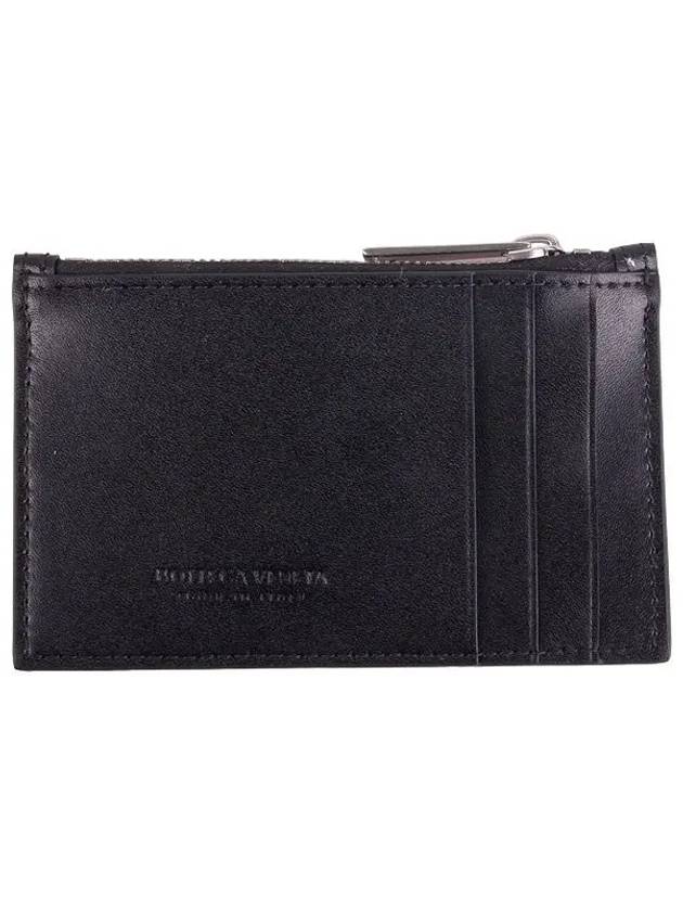 Maxi Intrecciato Zipper Coin Purse Black - BOTTEGA VENETA - BALAAN 3