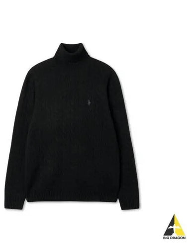 Cable Wool Cashmere Turtleneck Sweater Black - POLO RALPH LAUREN - BALAAN 1