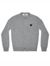 Black Heart Wappen Wool Round Neck Cardigan Grey - COMME DES GARCONS PLAY - BALAAN 2