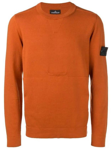 11Th Anniversary Wappen Project Crew Neck Knit Top Orange - STONE ISLAND - BALAAN 1