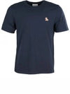 Chillax Fox Patch Regular Short Sleeve T-Shirt Navy - MAISON KITSUNE - BALAAN 2