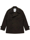 Men's Wool Double Coat Dark Khaki - SOLEW - BALAAN 2