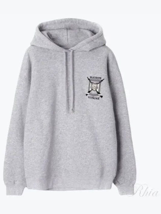 College Fox Embroidered Comfort Hoodie Grey - MAISON KITSUNE - BALAAN 2