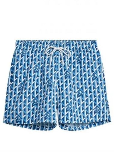 Banks Island Geo Swim Trunk Shorts Blue - J.LINDEBERG - BALAAN 1