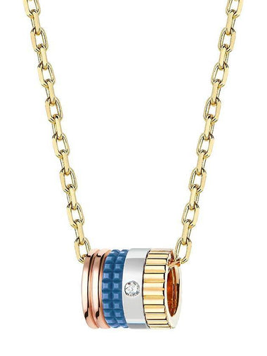 Quatre Blue Edition Mini Ring Pendant Necklace Gold - BOUCHERON - BALAAN 1