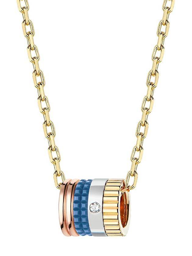 Quatre Blue Edition Mini Ring Pendant Necklace Gold - BOUCHERON - BALAAN 1