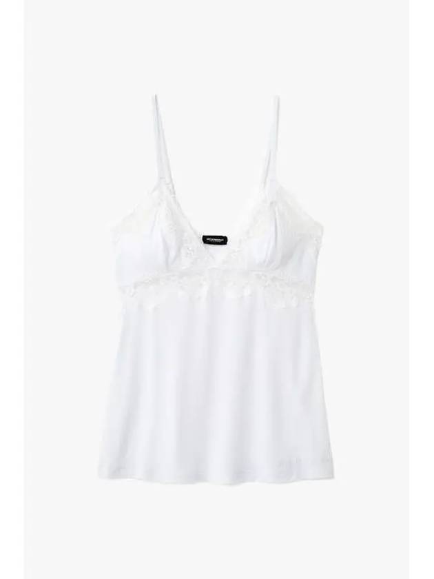 UNDERWEAR ARMANI 30 9 29 Women s Flower Embroidery Lace Tank Top White - EMPORIO ARMANI - BALAAN 1