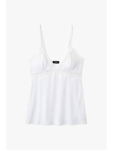 UNDERWEAR ARMANI 30 9 29 Women s Flower Embroidery Lace Tank Top White - EMPORIO ARMANI - BALAAN 1