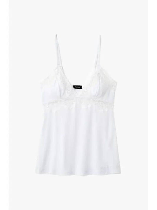 UNDERWEAR ARMANI 30 9 29 Women s Flower Embroidery Lace Tank Top White - EMPORIO ARMANI - BALAAN 1