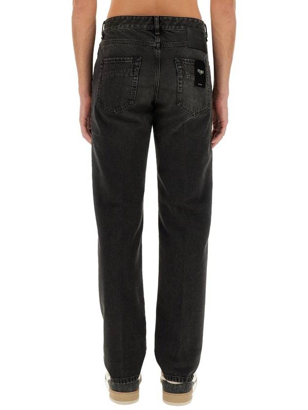 Straight-Cut Denim Jeans Black - FENDI - BALAAN 5