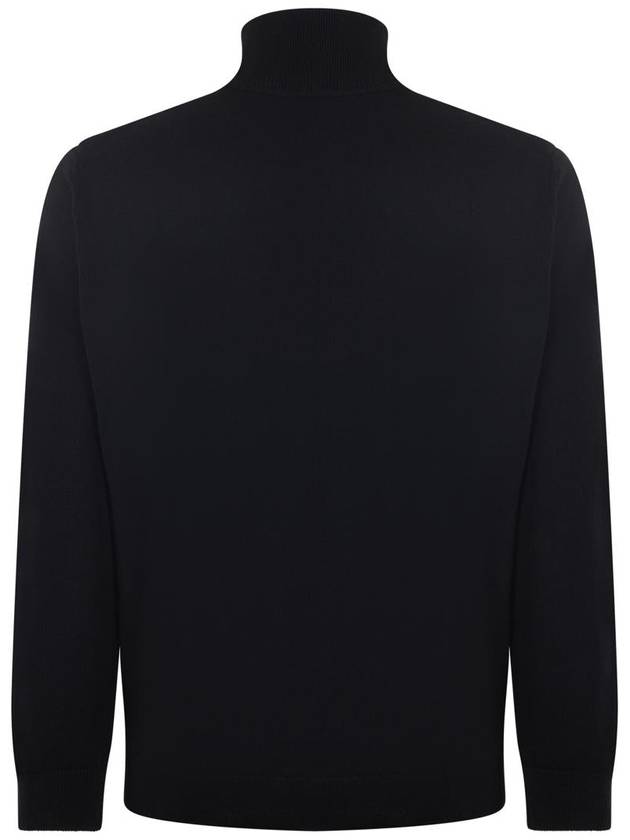 Logo Patch Merino Wool Turtleneck Black - LACOSTE - BALAAN 4