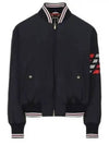 4 Bar Striped Puffer Bomber Jacket Navy - THOM BROWNE - BALAAN 2