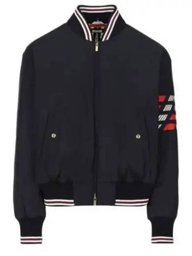 4 Bar Striped Puffer Bomber Jacket Navy - THOM BROWNE - BALAAN 2