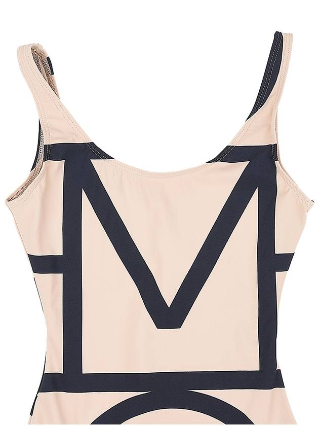 Monogram One-Piece Swimsuit Beige - TOTEME - BALAAN 4