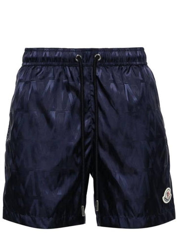 Monogram jacquard swim shorts blue - MONCLER - BALAAN 1