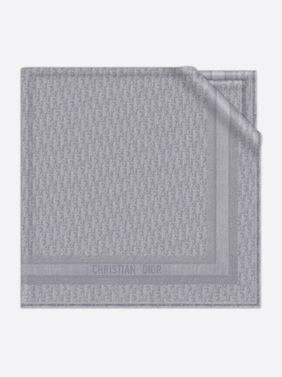 Oblique Shawl Wool Silk Cashmere Scarf Grey - DIOR - BALAAN 2