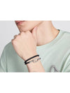 CD Icon Braided Leather Bracelet Black - DIOR - BALAAN 4