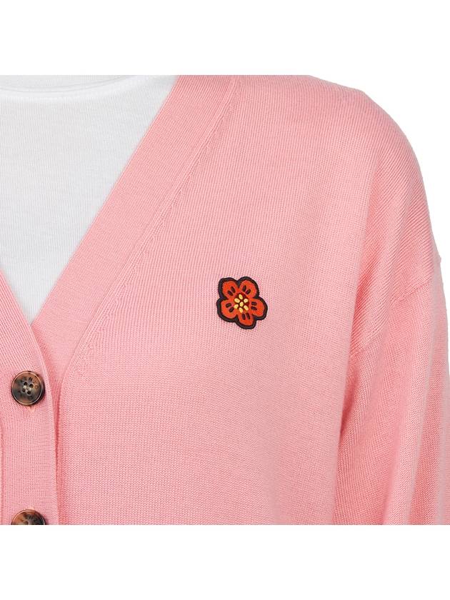 Bokeh Flower Wool Cardigan Pink - KENZO - BALAAN.