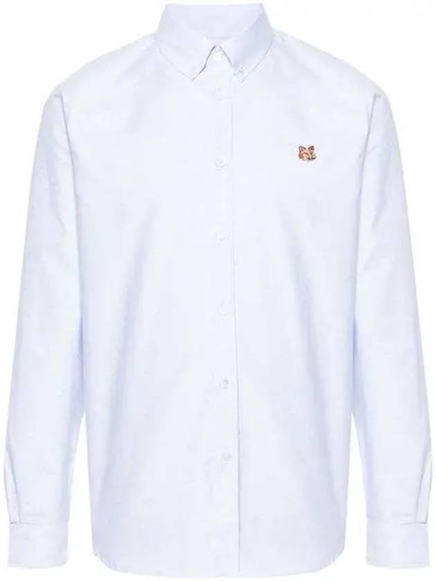 Fox Head Embroidery Long Sleeve Shirt Blue - MAISON KITSUNE - BALAAN 2