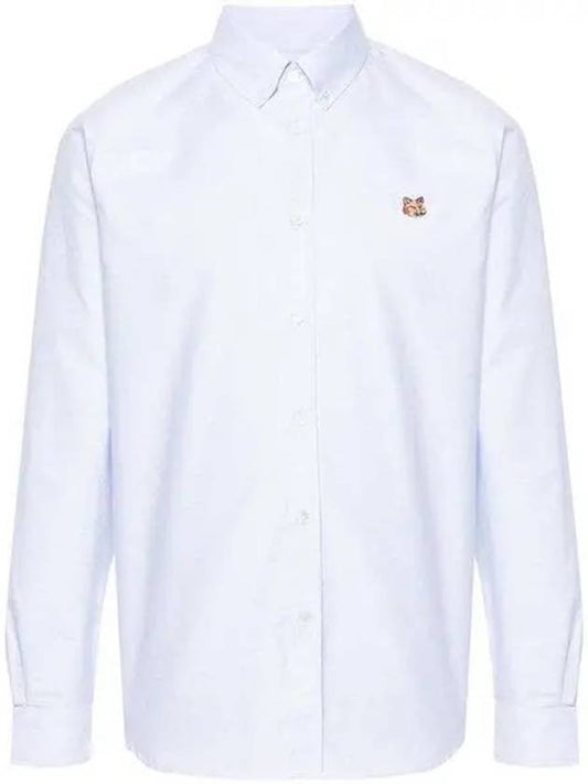 Fox Head Embroidery Long Sleeve Shirt Blue - MAISON KITSUNE - BALAAN 2